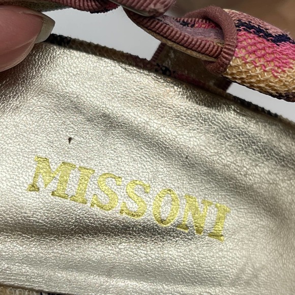 Missoni Multicolored Platform Heels Sandals Slingback Size 37 - Picture 8 of 9
